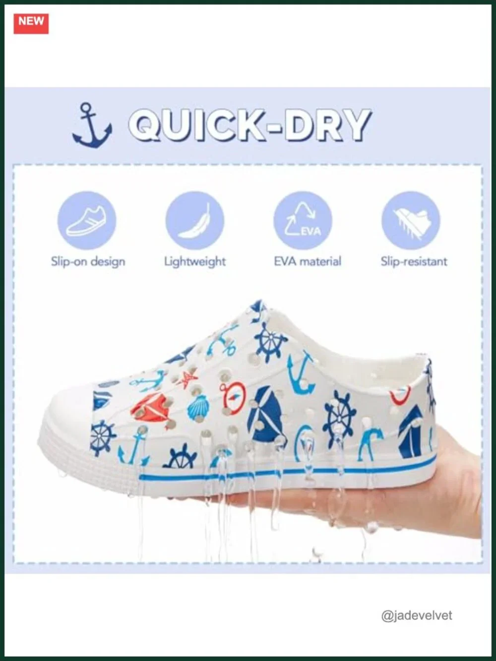Toddler Water Shoes Lightweight Slip On Quick Dry Pool Beach Sneakers